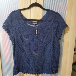 NWT Express Blouse, blue color, large